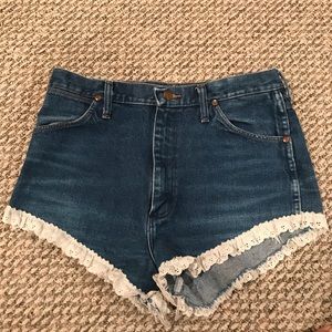 Wrangler lace denim shorts